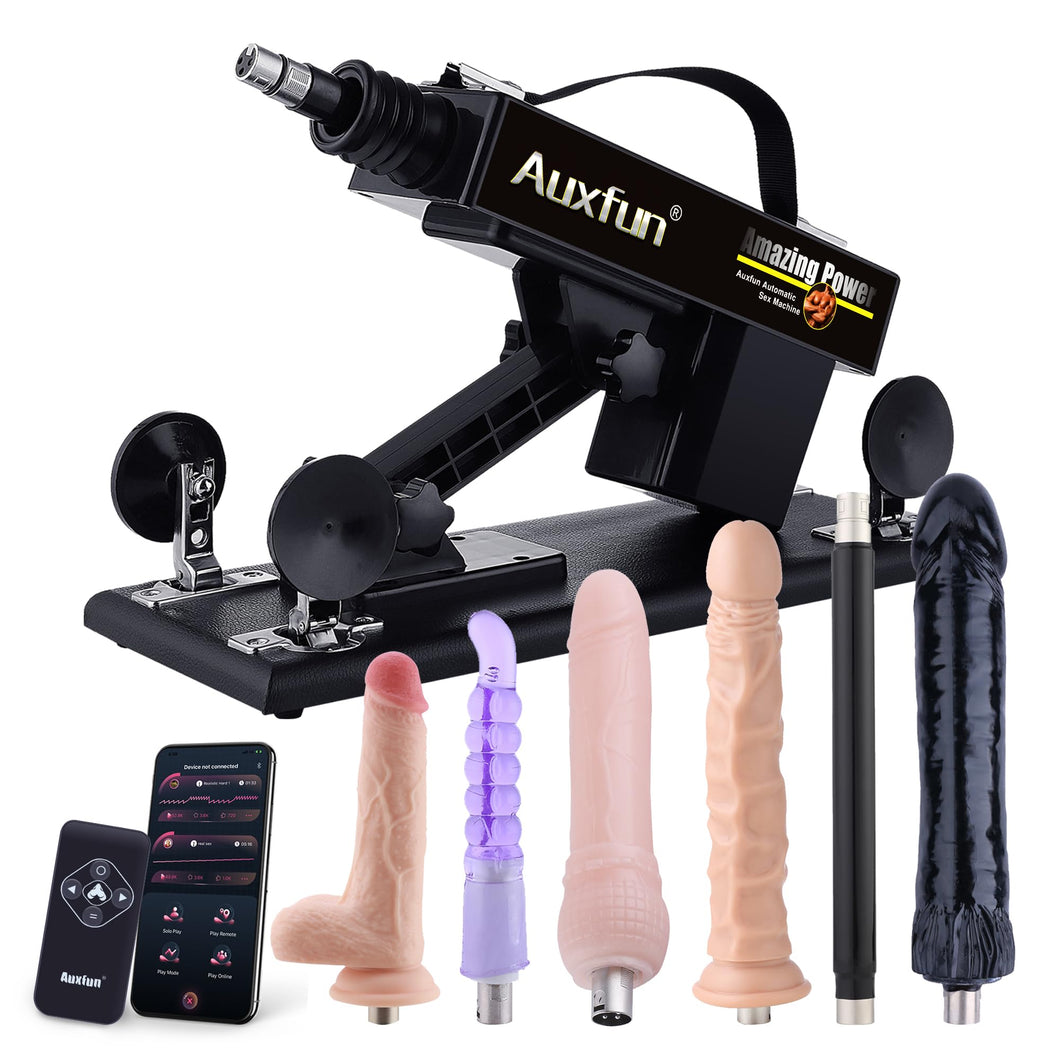 AUXFUN Sex Machine Automatic Love Machine with Remote Control & Graded Dildo,Thrusting Fuck Machine with 3XLR Connector & APP Ju