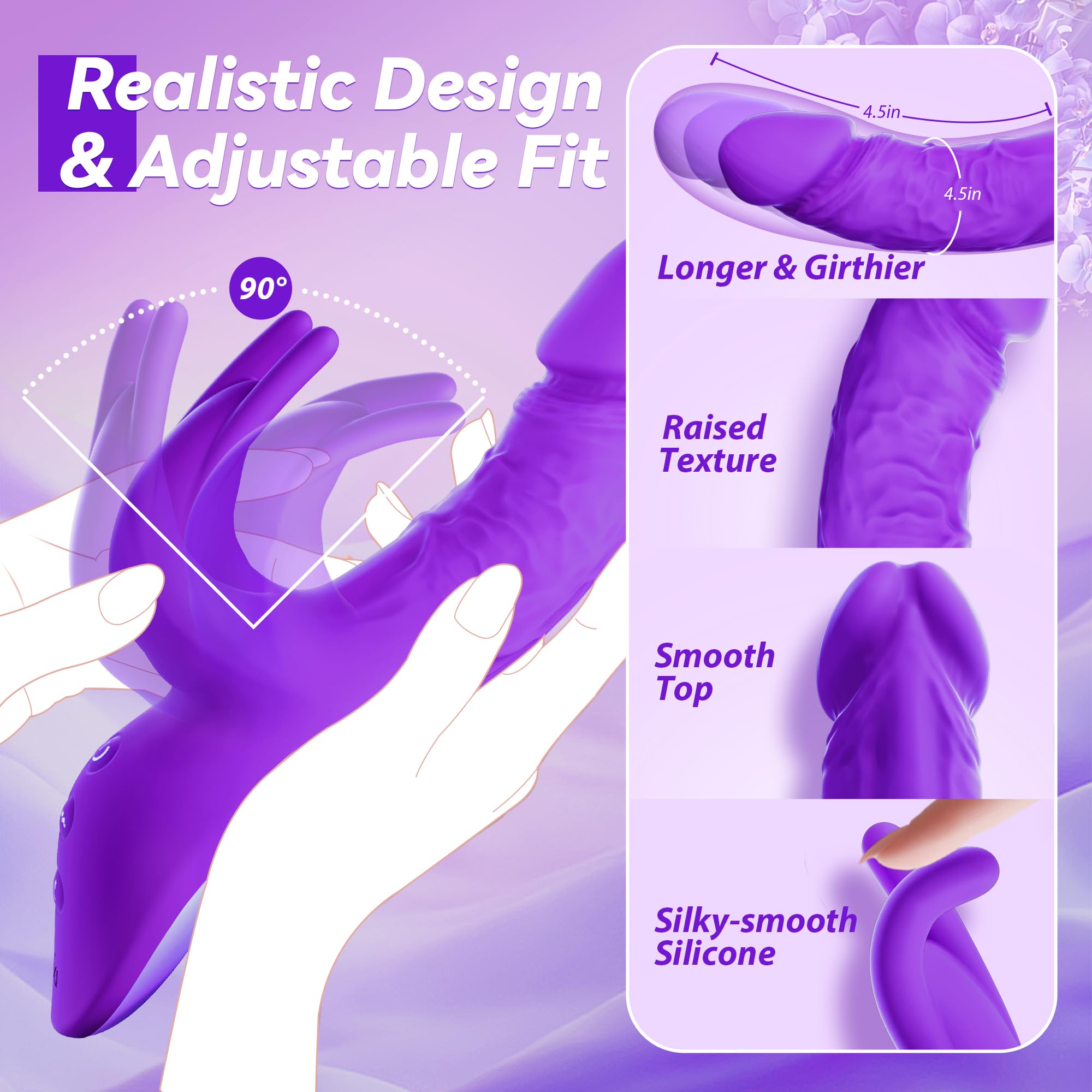 Vibrater Thrusting Sex Toy for Women - 5IN1 g spot Vibrator with App Dildo Vibration Machine, 5 * 5 Thrusting & Flapping Vibrato