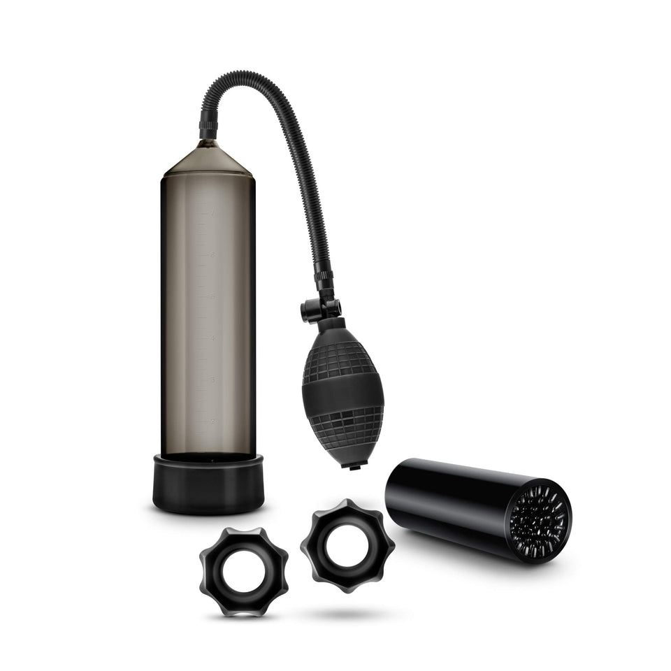 Blush Thick Cock Quickie Kit -Male Performance And Pleasure Enhancing System - Penis Pump For Longer Harder Erections - Rings To