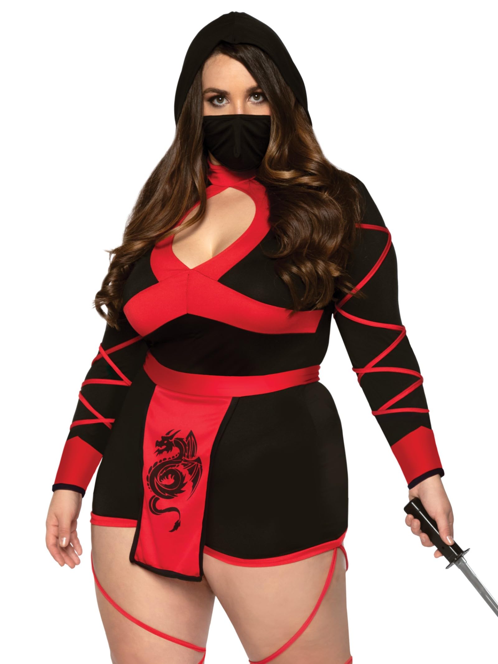 3 Pc Dragon Ninja, Includes Ho - 3X-4X / Black/Red