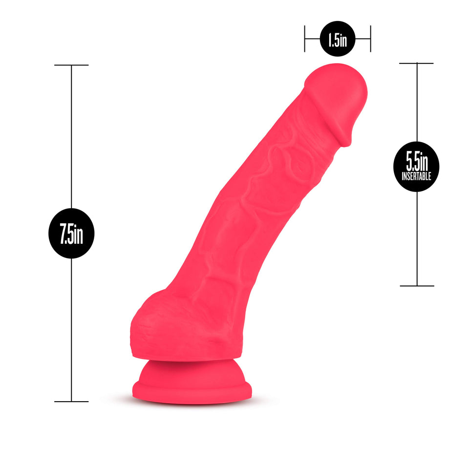Blush Ruse 7.5 Inch Silicone Dildo Thick Girthy Suction Cup Strap On Harness Compatible Sex Toy For Women