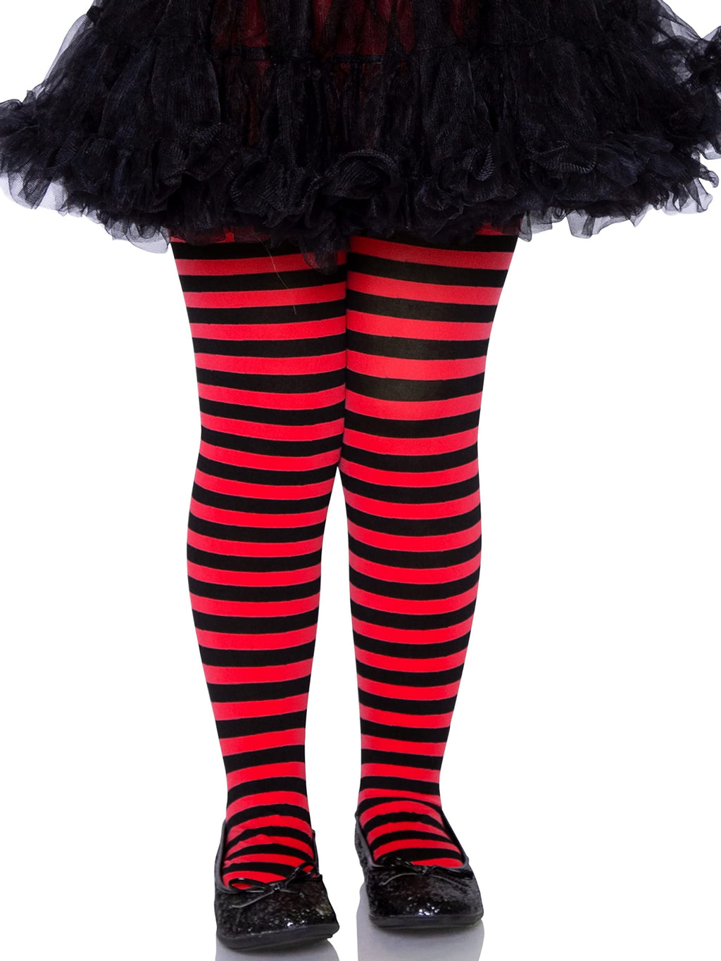 Girl Stripe Tights Large Black