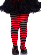 Girl Stripe Tights Large Black