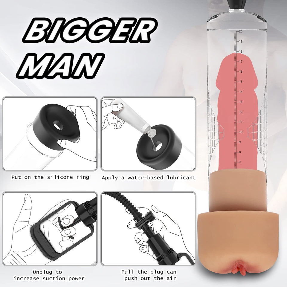 Vacuum Penis Pump, Manual Penis Enlarger for Male Erection & Enhancement, Sex Toys for Men,Penis Massage & Stimulation Device wi