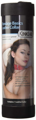 Kinklab Bondage Basics Leather Collar  Red