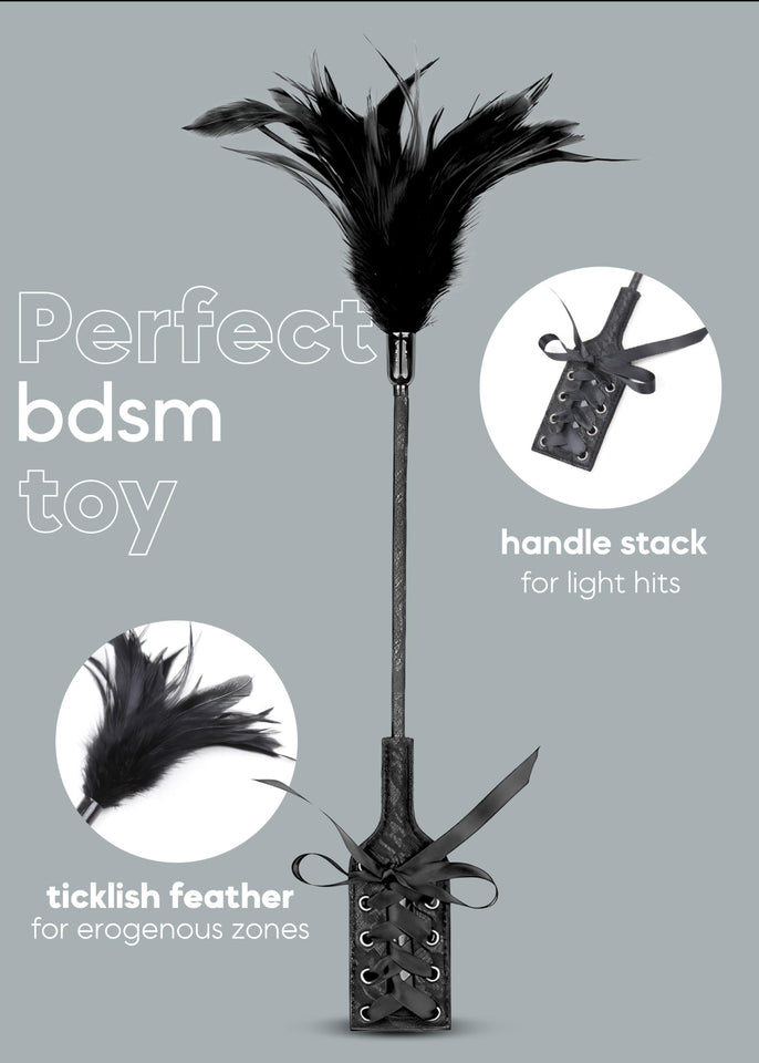 Sex Feather Tickler Adult Sex Play Role Play Cosplay Spanking French Tickler Sex Toy Bedroom BDSM Play Fetish Crop 16 inch