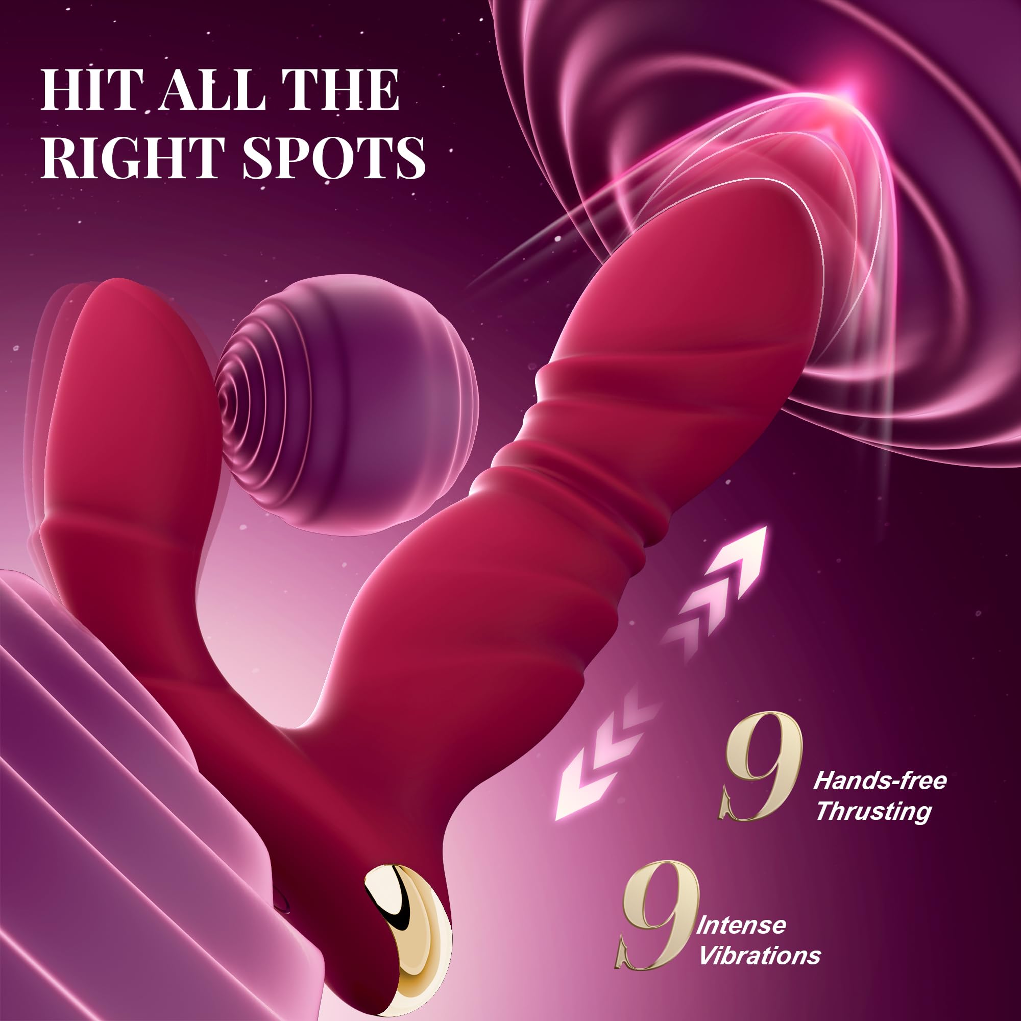 Thrusting Vibrater Womens Sex Toys - 4IN1 Wearable Vibrator with App&Remote Control Sexy Toys with 9 & 9 Clitoral & Thrusting St
