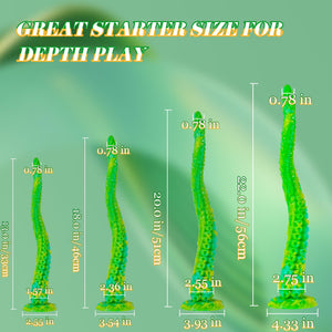 Long Tentacle Dildo Sex Toys: 22 '' Luminous Huge Monster Dildo with Suction Cup, Liquid Silicone Large Anal Plug with Octopus D