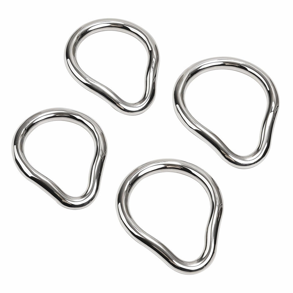 SeLgurFos Penis Ring Stainless Steel Curved Cockrings 7 Different Sizes of Erection Ring Metal Testicle Rings Male Sex Toys Adul