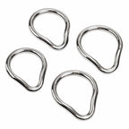 SeLgurFos Penis Ring Stainless Steel Curved Cockrings 7 Different Sizes of Erection Ring Metal Testicle Rings Male Sex Toys Adul