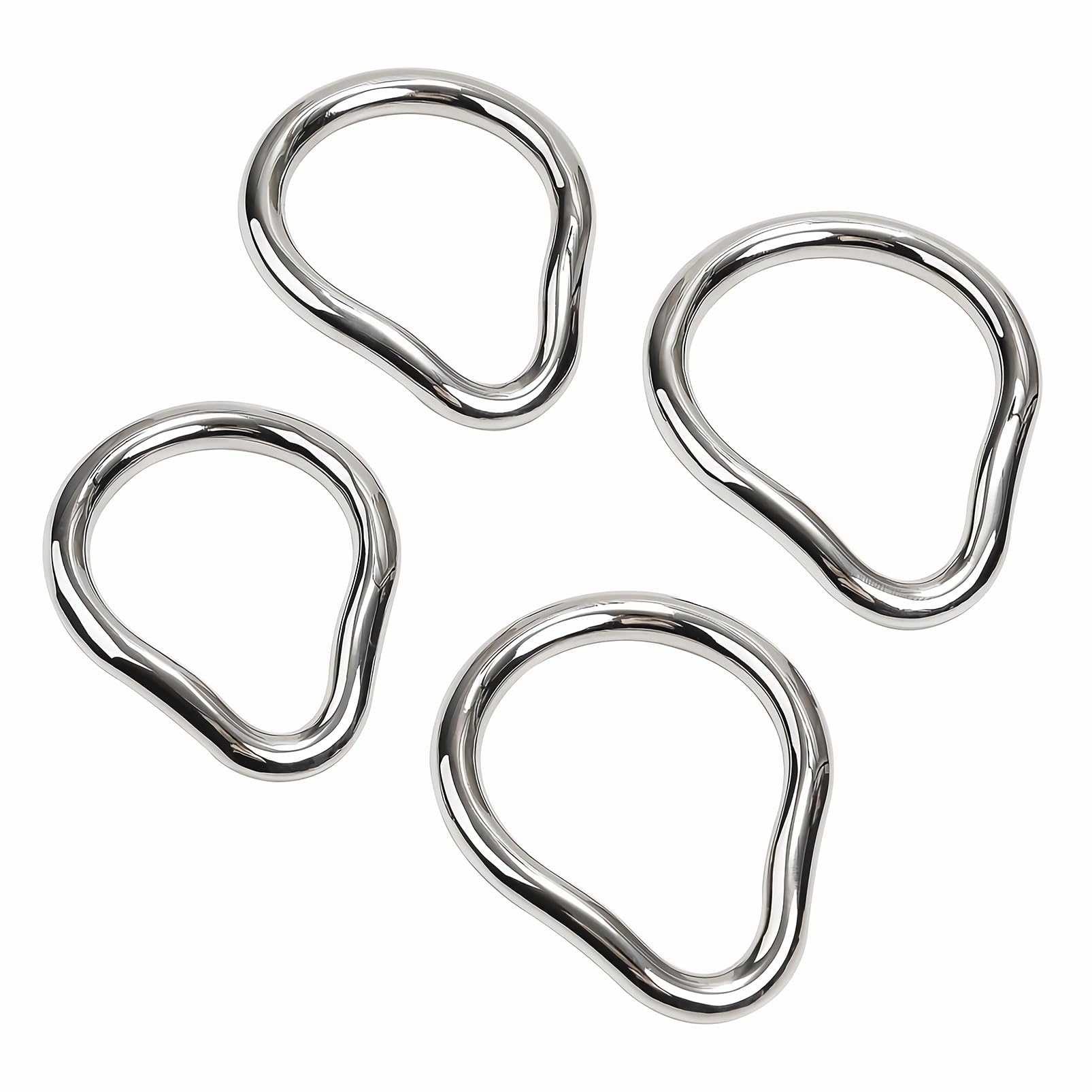 SeLgurFos Penis Ring Stainless Steel Curved Cockrings 7 Different Sizes of Erection Ring Metal Testicle Rings Male Sex Toys Adul