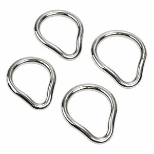 SeLgurFos Penis Ring Stainless Steel Curved Cockrings 7 Different Sizes of Erection Ring Metal Testicle Rings Male Sex Toys Adul