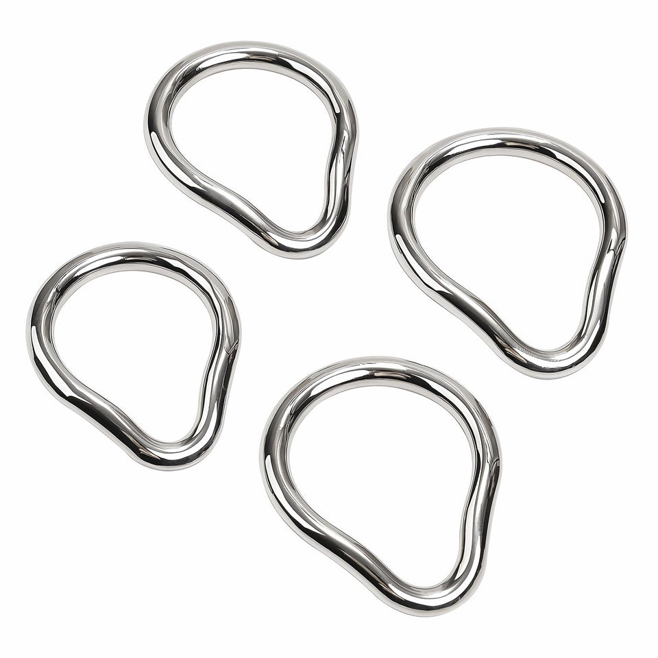 SeLgurFos Penis Ring Stainless Steel Curved Cockrings 7 Different Sizes of Erection Ring Metal Testicle Rings Male Sex Toys Adul