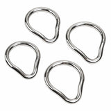 SeLgurFos Penis Ring Stainless Steel Curved Cockrings 7 Different Sizes of Erection Ring Metal Testicle Rings Male Sex Toys Adul