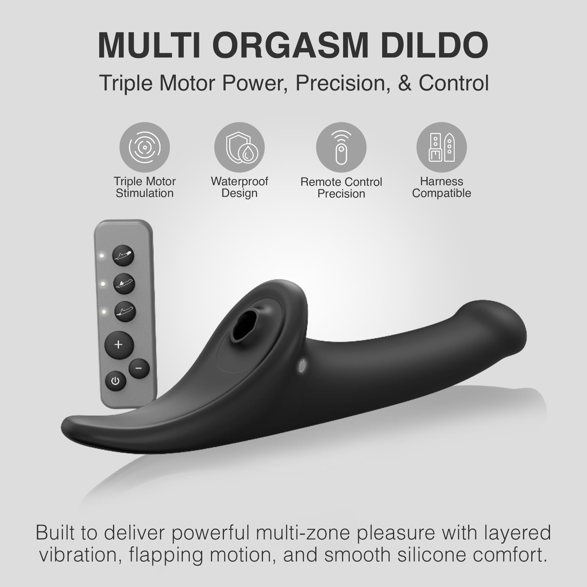 Strap-On-Me Multi Orgasm Dildo Medium Bk