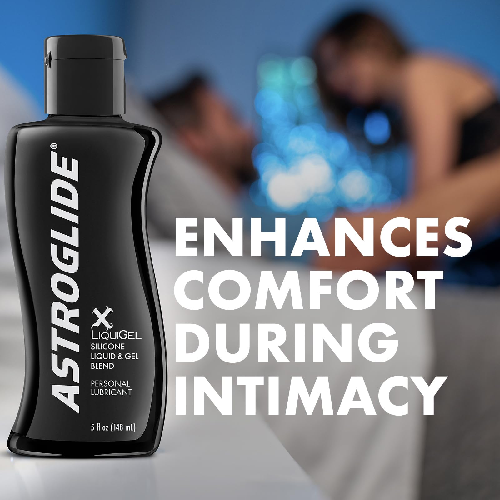 Astroglide Silicone Lube (5oz), X LiquiGel Hybrid Personal Lubricant for Vaginal and Anal Sex, Silky & Lightweight for Men, Wome