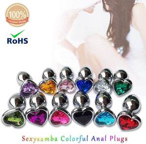 3Pcs Set Luxury Metal Butt Toys Heart Shaped Anal Trainer Jewel Butt Plug Kit S&M Adult Gay Anal Plugs Woman Men Sex Gifts Thing