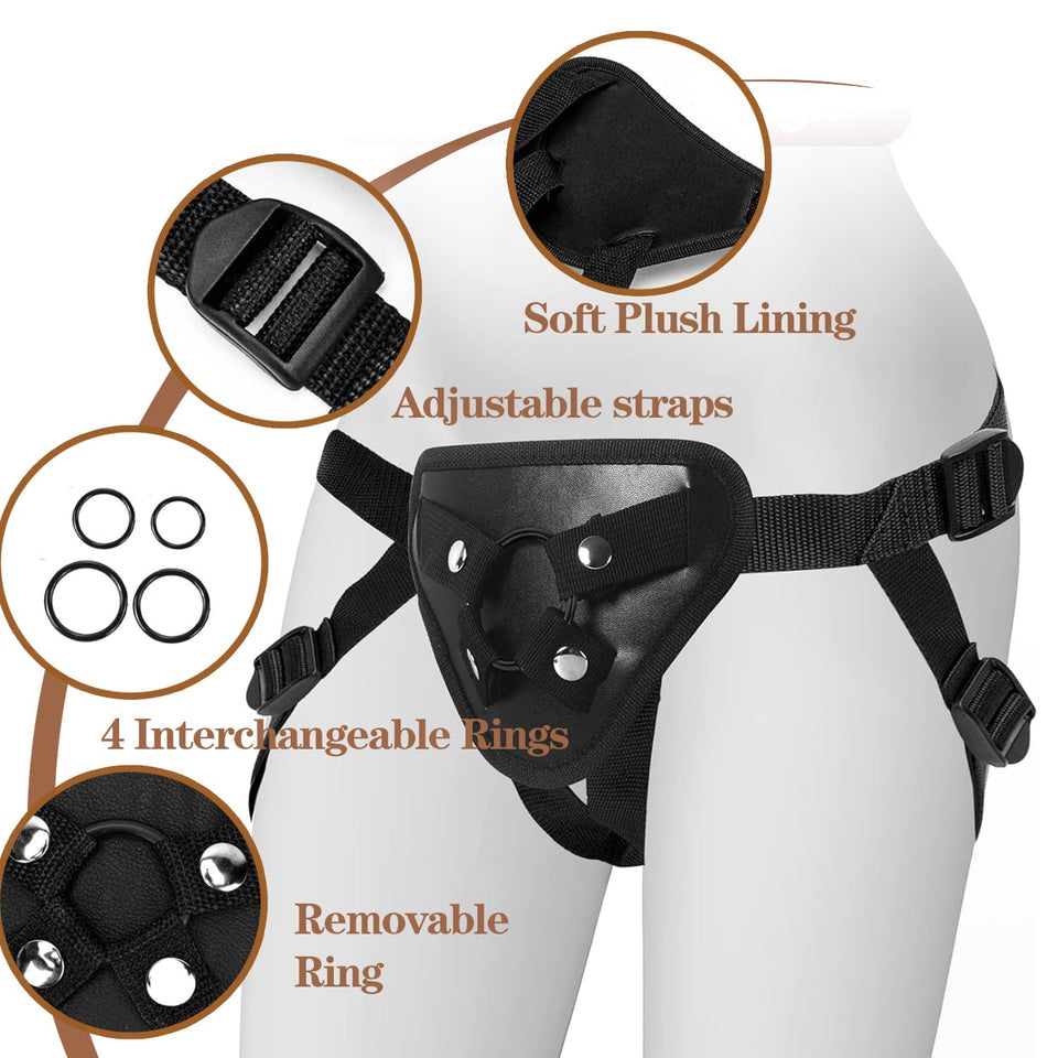 Adjustable Strap On Harness for Women and Men - Versatile Dildo Plus Size Strapon Harness for Couples, Lesbian, Gay, and Pegging