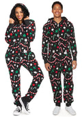 Tipsy Elves Christmas Onesies for Adults - Comfy Unisex Matching Holiday Jumpsuits with Convenient Pockets - Cozy Black Holiday 