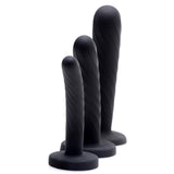 Strap U Trinity Strap-on Silicone 3 Piece Dildo Set, Black