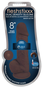 Fleshstixxx 8In Silicone Dildo W/ Balls Chocolate