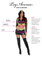 3 Pc Five Alarm Fire Fighter includes crop top, harness, and skirt