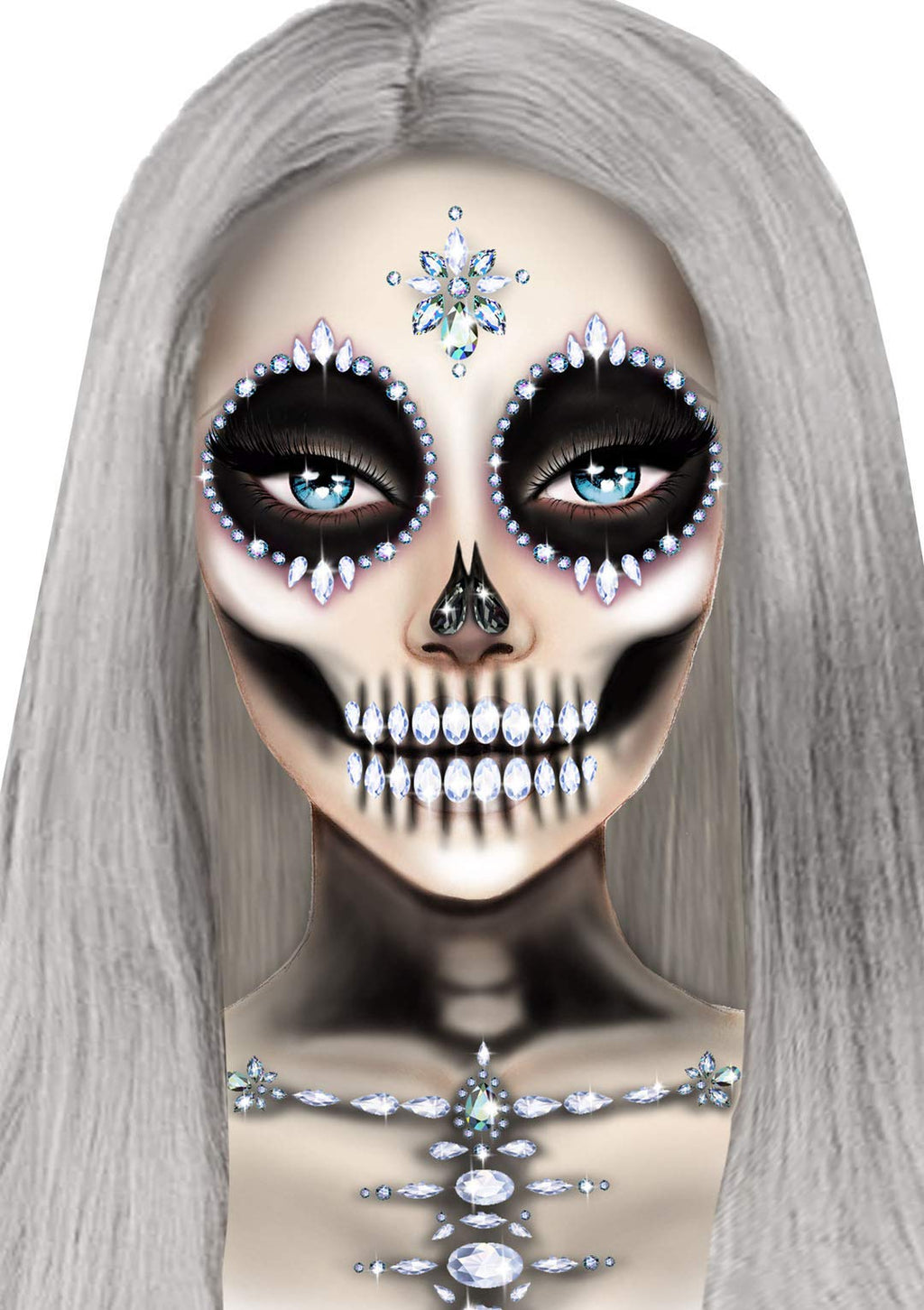 Skeleton Adhesive Face And Che - O/S / Clear