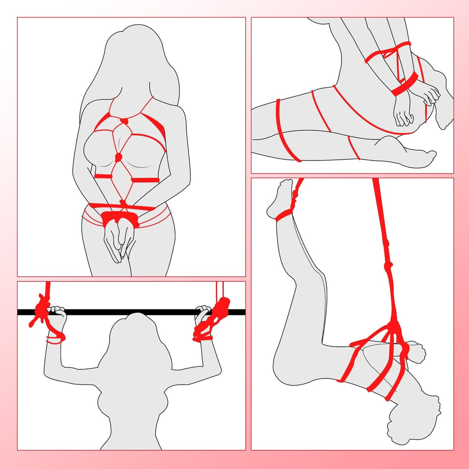 Sex Toys Bondage BDSM Kit, Thigh Sling Adjustable Sex Straps, Sex Bondage Legs Restraints, Bed Restraints Set with Thigh Restrai