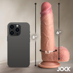 Jock Real Skin 8In Sili Dildo Balls Med