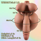 Clarerupt 3 in 1 Shemale Sex Doll Trans Sex Toy with Penetrable Dildo and Pussy Ass, FUTA Sex Doll Torso Male Masturbator with B