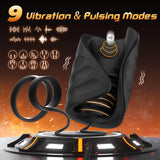 Male Sex Toys for Men Vibrator, 9 Vibrating Stretchy Male Masturbator with 2 Cock Penis Ring, APP & Remote Control, Penis Traine