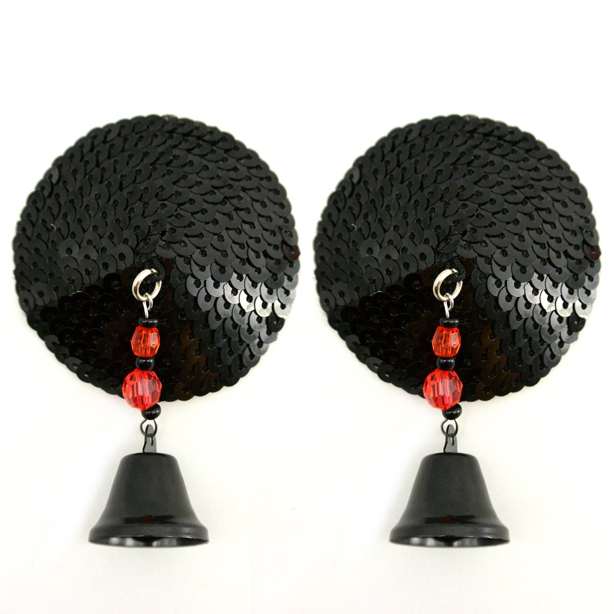 Bijoux De Nip Black Round Pasties Bells