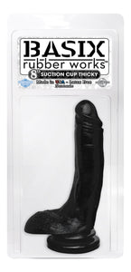 Basix 8-Inch Suction Cup ''Thicky'' Dong, Black