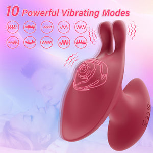 Clitoral Vibrator Rose Sex Toys - Mini Rabbit Vibrator with 10 Vibrating Modes, Adult Toys Nipple Clit Massager Clitoris Vagina
