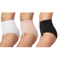Skinnygirl Womens High Waist Tummy Control Seamless Shaping Briefs, 3-Pack (US, Alpha, Large, Regular, Regular, Naked/White/Bla