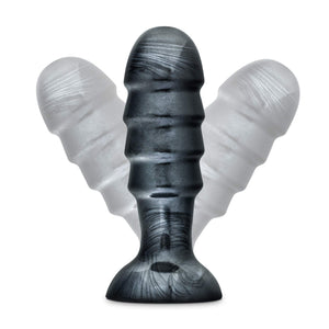 Blush Jet Bruiser  7 12 Inch Oversized Ridged Probe Medium Tapered Ribbed Lock On Harness Compatible Sex Toy For Partner Play