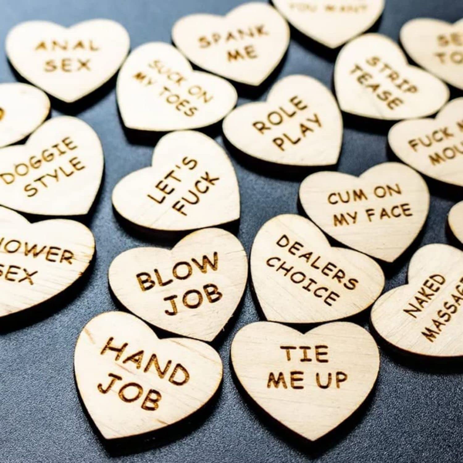 sivlana 20Pcs Funny Tokens Sex,Date Night Activity Tokens Funny Wooden Couples Date Night Activity Token Romantic Funny Sex Toke