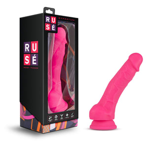 Blush Novelties Ruse 7.5 Inch Silicone Dildo, Thick, Girthy, Suction Cup, Strap On Harness Compatible, Sex Toy For Women