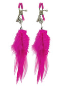 Fetish Fantasy Fancy Feather Nipple Clamps, Pink