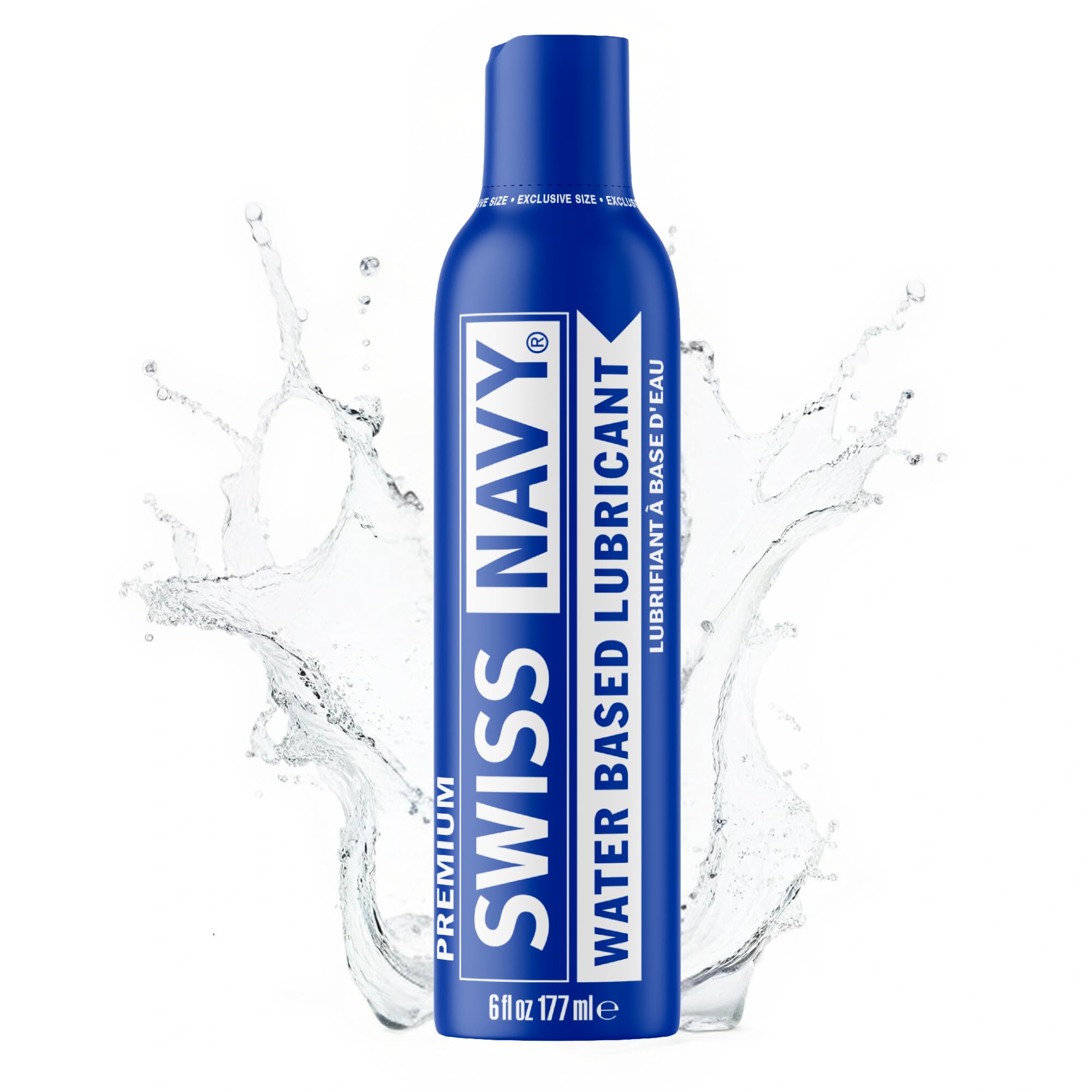 Swiss Navy Premium Water Based Lubricant, 6 Ounce Personal Non Sticky Lube for Men, Women & Couples Long Lasting Unscented Parab