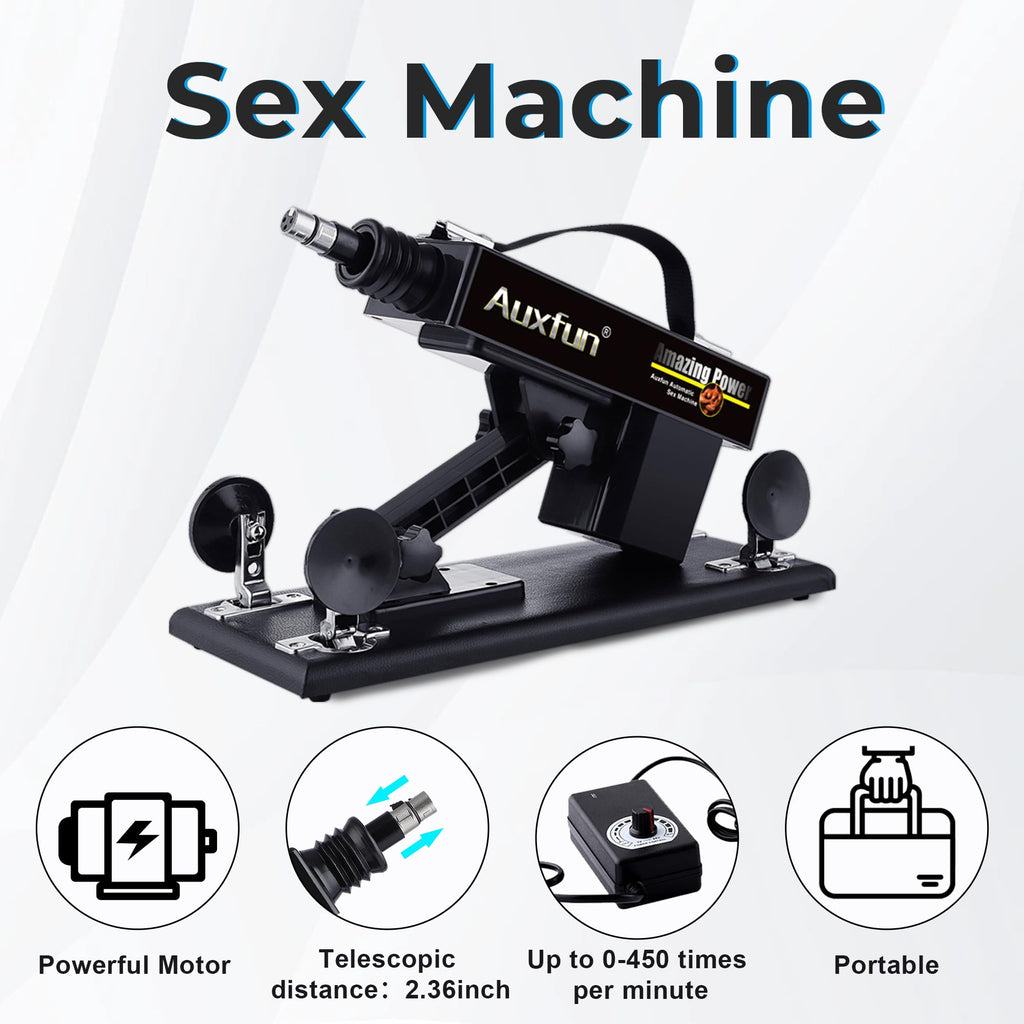 AUXFUN Sex Machine Love Machine Fuck Machine with Suction Cup Adapter,Automatic Dildo Machine Thrusting Machine with 3 XLR Conne