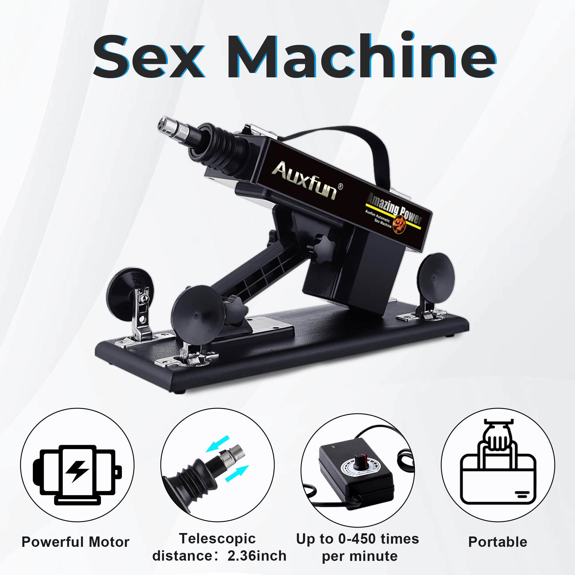 AUXFUN Sex Machine Love Machine Fuck Machine with Suction Cup Adapter,Automatic Dildo Machine Thrusting Machine with 3 XLR Conne