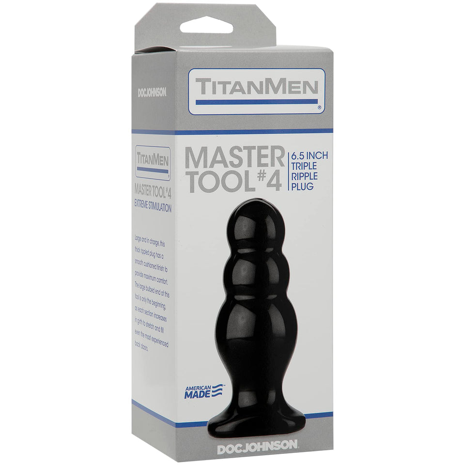 Doc Johnson Titanmen  Master Tool 4  Triple Ripple Plug  66 In Long And 26 In Wide  Prostate Stimulating Anal Toy  But