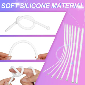 Kutocesy Urethral Sounds Silicone Plug 7 PCS Set,Urinary Dilator Urethra Masturbation Rod White Penis Plug Fetish Sex Toy for Me