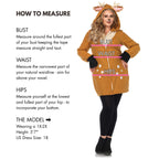 Leg Avenue Cozy Fawn, Zipper Front Fleece Brown/Khak Color
