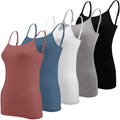 BQTQ 5 Pcs Womens Camisole Tank Tops Undershirt Spaghetti Strap Camisoles Pack, L
