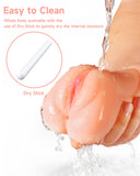 3 in 1 Male Masturbator Adult Sex Toys, Pocket Pussy with Real Mouth Tongue 3D Textured Vagina & Tight Anus & Drying Stick, Sex