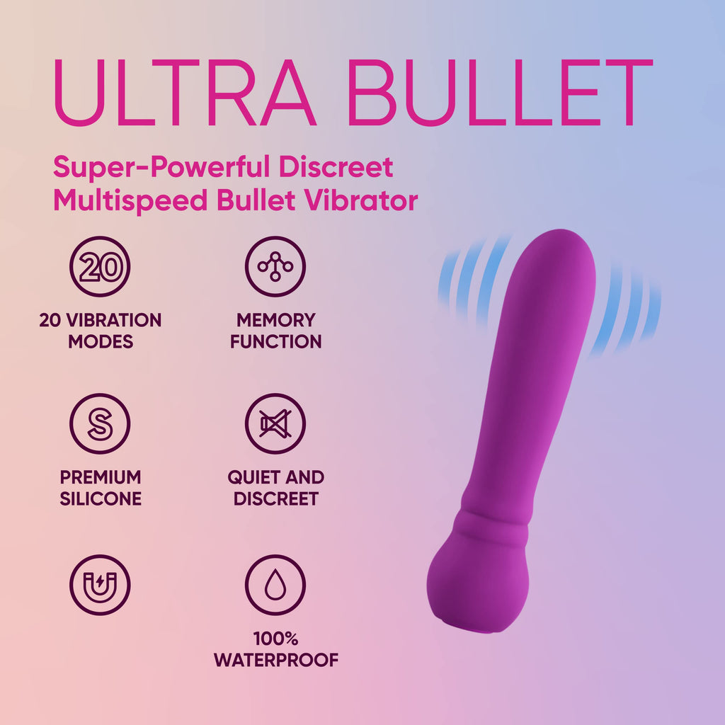 Femme Funn Ultra Bullet Sex Toys - 20 Vibration Modes, Waterproof, Quiet, Discreet Adult Toys - Premium Silicone Sex Toy with Ma