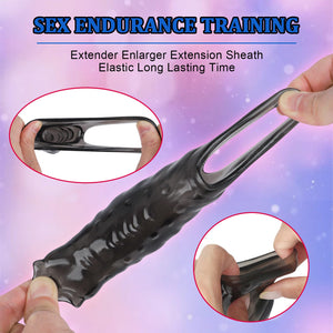 Penis Sleeve, Cock Sleeve Realistic Adult Male Sex Toys for Men Penis Extender,Ultra-Soft Silicone Penis Enlarger for Couples Se