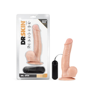 Blush Novelties Dr. Skin Dr. Spin 8.5 Inch Gyrating Vibrating Realistic Suction Cup Dildo